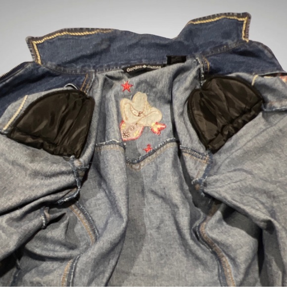 Gordon James Embellished Embroidery 80’s Padded Shoulder Western Denim Jacket - Picture 5 of 16